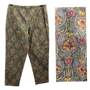 Talbots Ankle Pants Size 12P Side Zip Scroll Print Vintage 80s